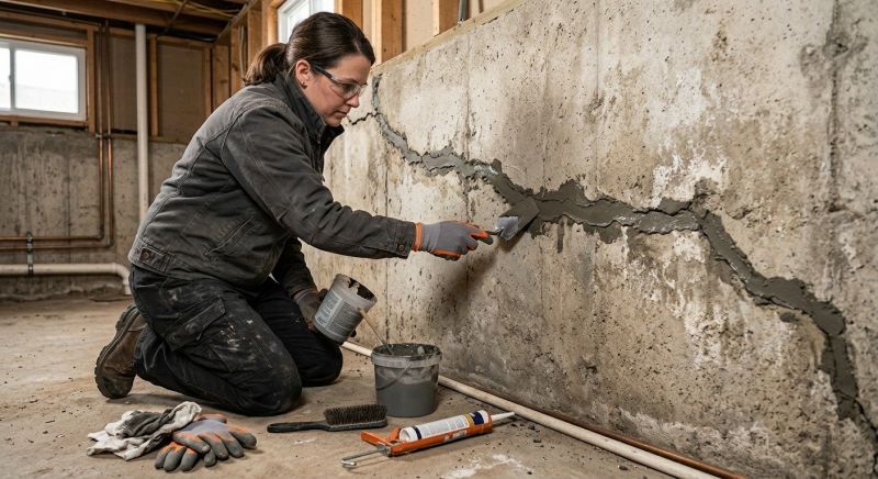 Cracked Basement Floor Repair in Salisbury, NC