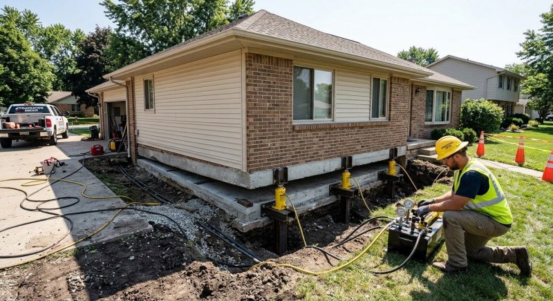 Sinking Foundation Lifting in Salisbury, NC