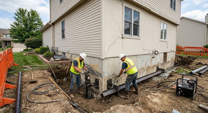 Sinking Foundation Repair in Kannapolis, NC