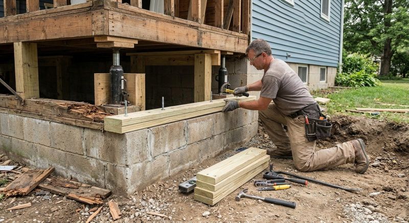 Sinking Foundation Repair in Rockwell, NC